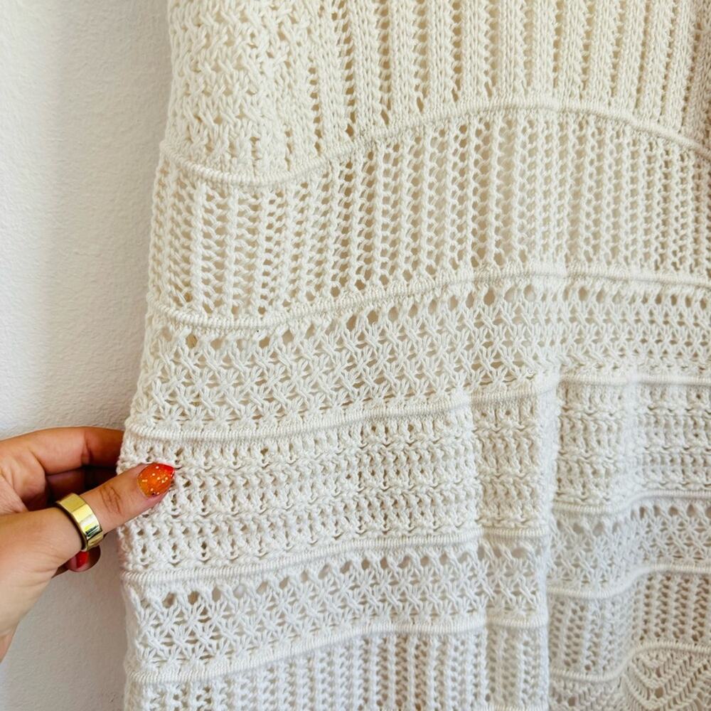 NEW ABERCROMBIE White Crochet Lace Cutout Tank Top Lace Mini Sweater Dress L - Picture 9 of 16